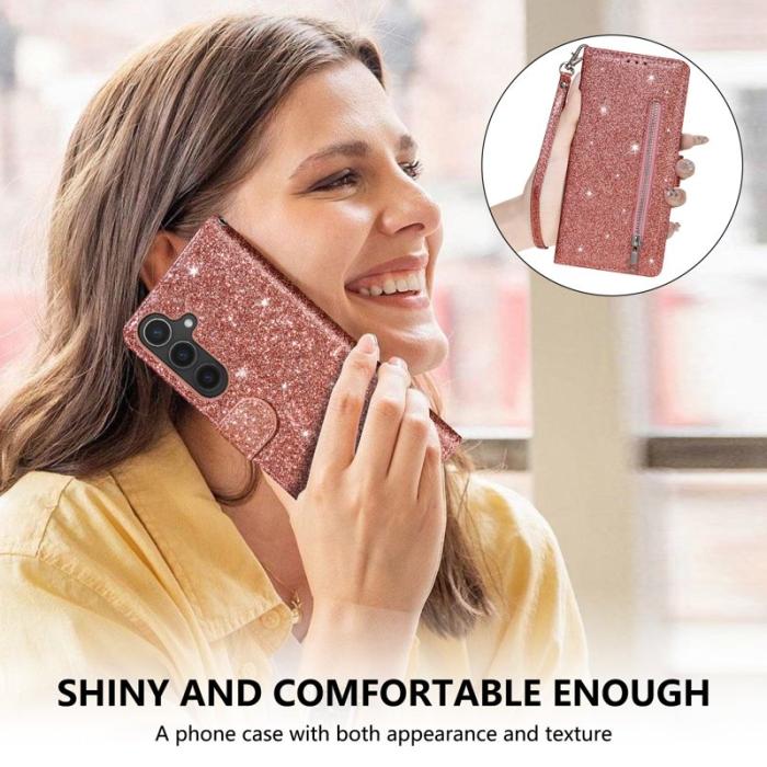 OEM - Mobilfodral för Samsung Galaxy S26 Ställfunktion Konstläder - Roséguld