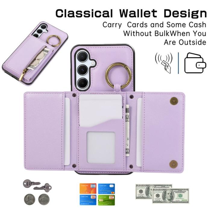 OEM - Plånboksfodral för Samsung Galaxy S26 Konstläder Kickstand - Lila