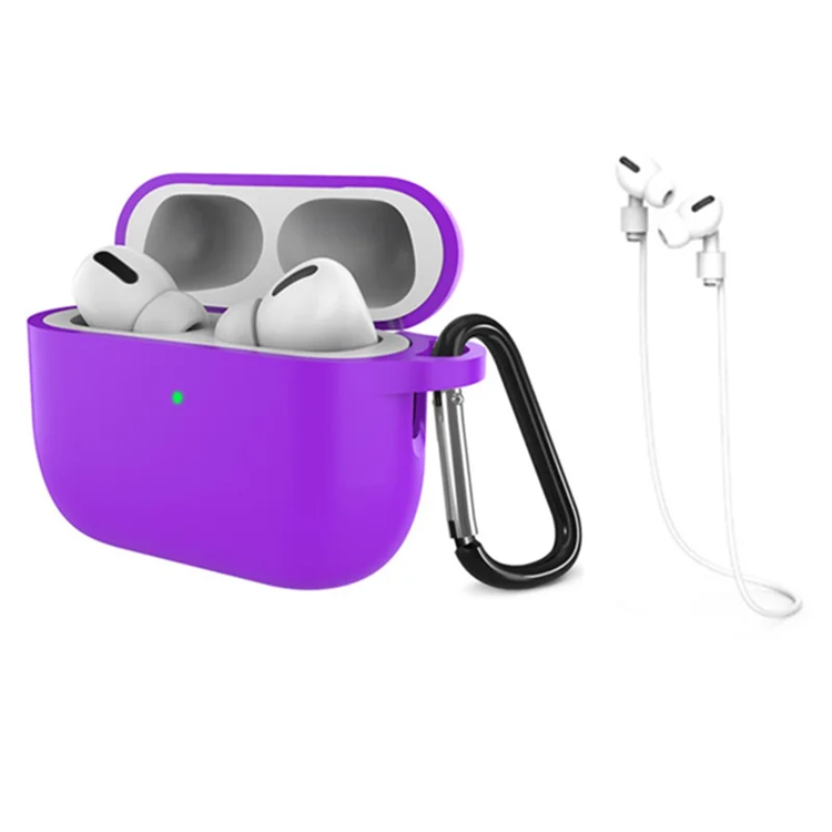 Airpods Pro 3 Mobilskal Silikon med Anti-förlorad Rem (Lila) | 2353 | AlltMobil
