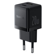 BASEUS - Baseus Snabbladdare USB-C - USB-A 20W Palm - Svart