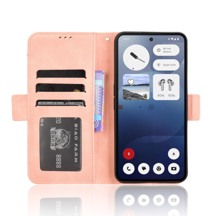 A-One Brand - Nothing Phone (3a) Plånboksfodral Läder - Rosa