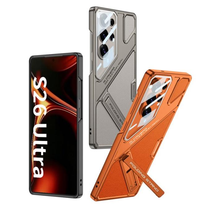 GKK - GKK Mobilskal för Samsung Galaxy S26 Ultra Stötbeständig PC + PU - Titan Grå