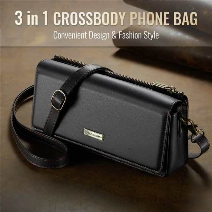 Caseme - CASEME Crossbody Väska RFID Blocking Me30 Max Läder - Svart