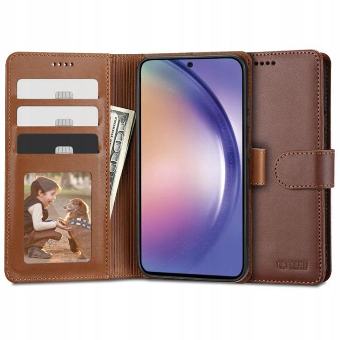 Tech-Protect - Tech-protect Galaxy A54 5G Plånboksfodral Läder - Brun
