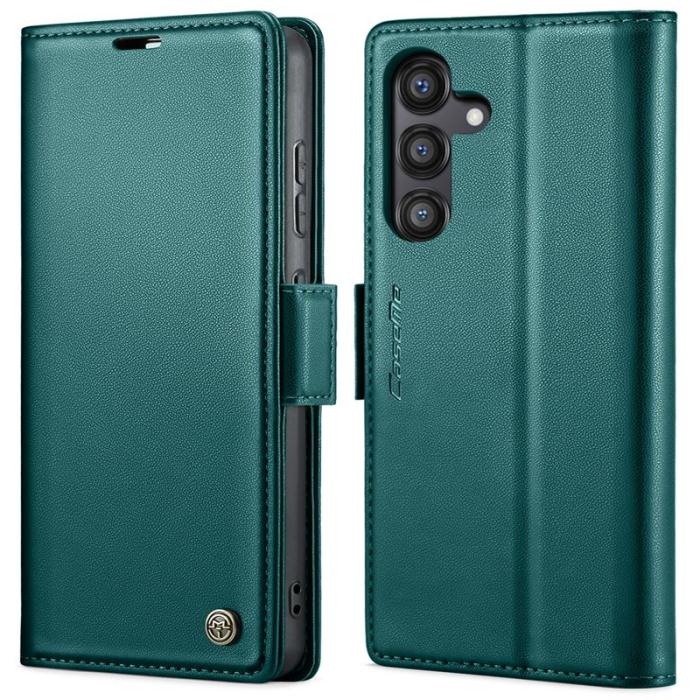 Caseme - CASEME Plånboksfodral Konstläder för Samsung Galaxy S24 FE - Grön