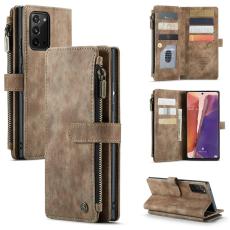 Caseme - CASEME Konstl&auml;der Pl&aring;nboksfodral f&ouml;r Samsung Galaxy Note20 - Brun