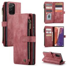 Caseme - CASEME Konstl&auml;der Pl&aring;nboksfodral f&ouml;r Samsung Galaxy Note20 - R&ouml;d