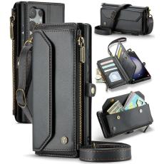 Caseme - CASEME Pl&aring;nboksfodral Konstl&auml;der till Samsung Galaxy S23 Ultra - Svart