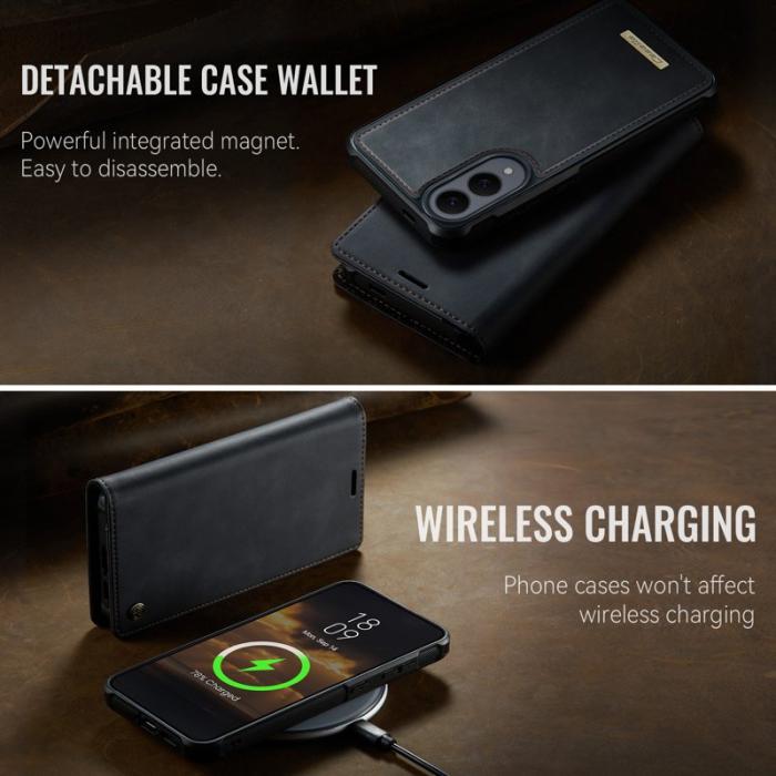Caseme - CASEME C49 Mobilskal till Samsung Galaxy S25 Edge MagSafe RFID Läder Svart