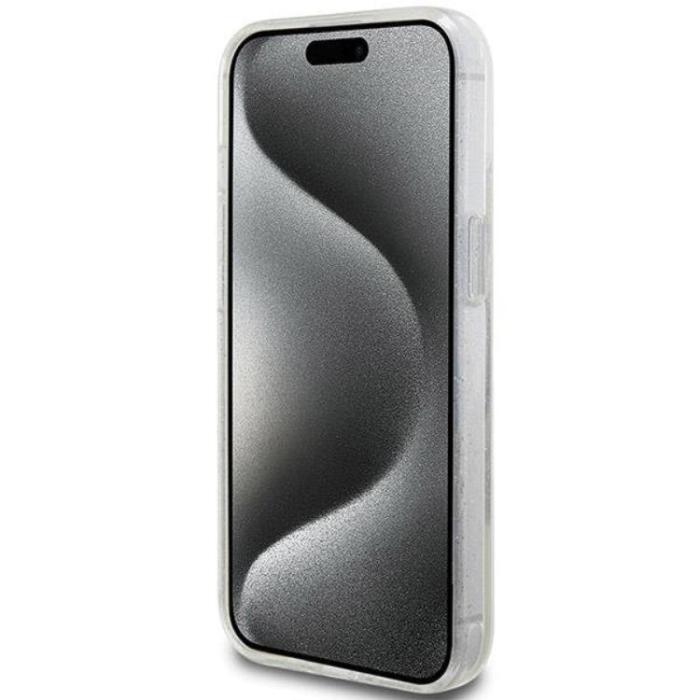 Guess - Guess iPhone 15/14/13 Mobilskal MagSafe Ringställ Script Glitter
