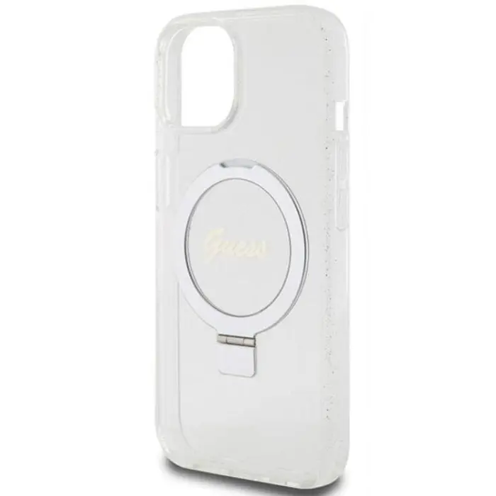 Guess - Guess iPhone 15/14/13 Mobilskal MagSafe Ringställ Script Glitter