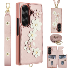 A-One Brand - Galaxy Z Fold7 Plånboksfodral Med 2 Remmar - Rosa