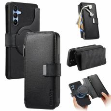CASENEO - CASENEO MW-02 Pl&aring;nboksfodral f&ouml;r Samsung Galaxy A16 5G - Konstl&auml;der - Svart