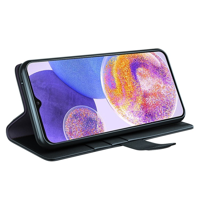 OEM - Galaxy A23 4G/5G Plånboksfodral Äkta Läder Flip - Svart