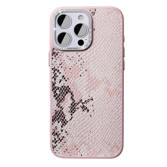 JAUCASE - JAUCASE iPhone 16 Pro Max Mobilskal Magafe Snake - Rosa