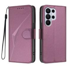 OEM - Mobilskal till Samsung Galaxy S26 Ultra Triangelpr&auml;gling KonstL&auml;der - M&ouml;rklila
