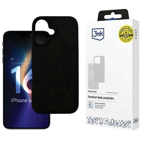 3MK iPhone 16 Plus Mobilskal Silikon - Svart | 2353 | AlltMobil
