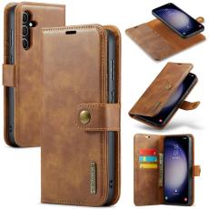 DG.MING - DG.MING Samsung Galaxy S24 FE Pl&aring;nboksfodral &Auml;kta l&auml;der - Brun