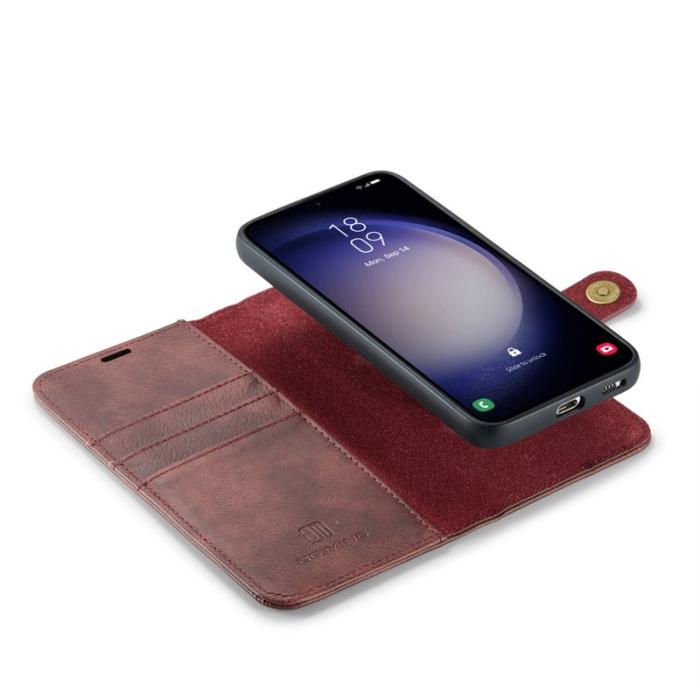 DG.MING - DG.MING Samsung Galaxy S24 FE Plånboksfodral Äkta läder Röd