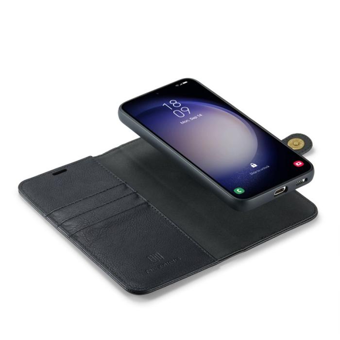 DG.MING - DG.MING Samsung Galaxy S24 FE Plånboksfodral Äkta läder Svart