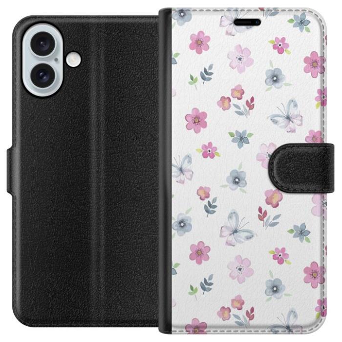iSecrets - Plånboksfodral till Apple iPhone 16 Plus med Blommor och fjärillar