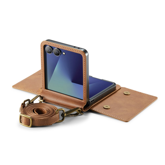 DG.MING - DG.MING Galaxy Z Flip 7 Mobilskal RFID Blocking M5 - Brun