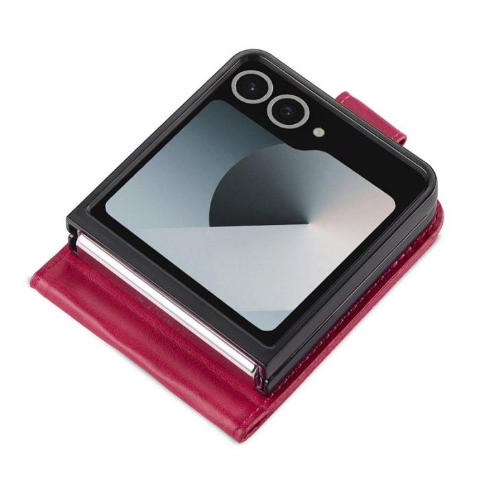 LC.imeeke - LC.IMEEKE Samsung Galaxy Z Flip7 Fodral Card Holder - Rosa KonstLäder