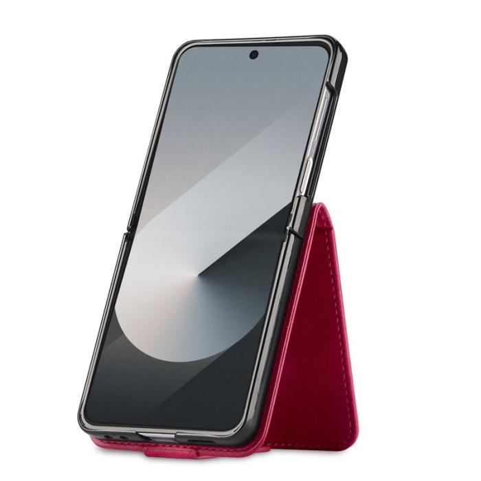 LC.imeeke - LC.IMEEKE Samsung Galaxy Z Flip7 Fodral Card Holder - Rosa KonstLäder