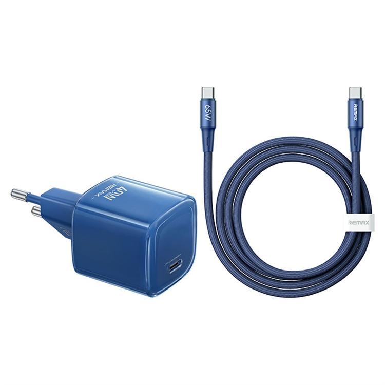 REMAX Väggladdare 60W 1xUSB-C med USB-C Kabel CA-26(C60W) - Blå | 505295 | AlltMobil