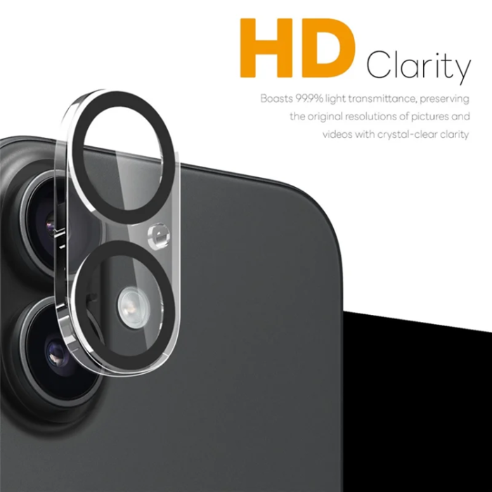 North - Northjo iPhone 17 Härdat Glas Kameralinsskydd 3D - Svart