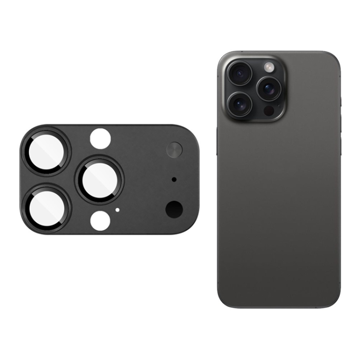 Imak - Imak iPhone 16 Pro Max Härdat Kameralinsskydd - Svart