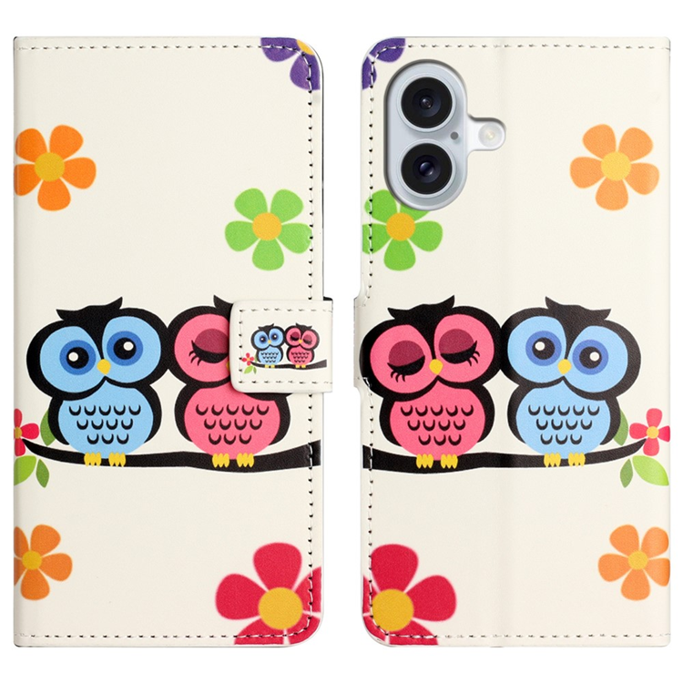 iPhone 17 Plånboksfodral Pattern Print - Par ugglor | 2353 | AlltMobil