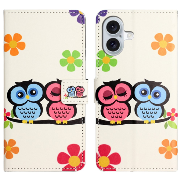 A-One Brand - iPhone 17 Plånboksfodral Pattern Print - Par ugglor