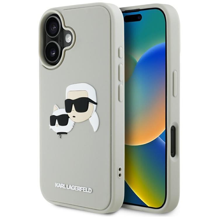 Karl Lagerfeld iPhone 16 Mobilskal 3D Rubber Double Heads - Beige | 2353 | AlltMobil