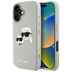 KARL LAGERFELD - Karl Lagerfeld Mobilskal till iPhone 16 3D Rubber Double Heads - Beige