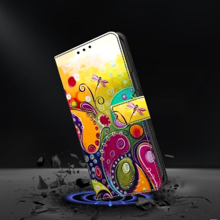 OEM - Samsung Galaxy S26 Fodral PU Läder Med Ställ - Färgglad Blomma