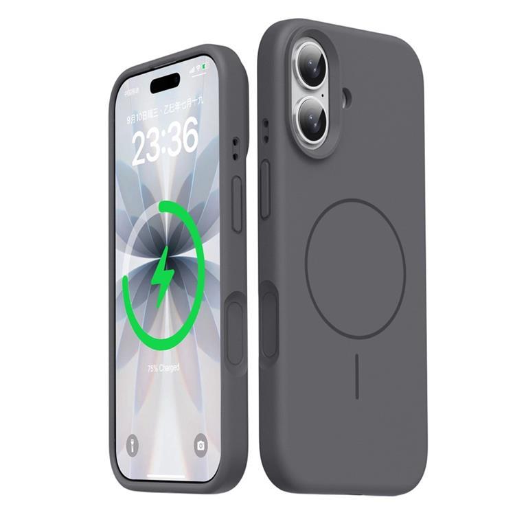 iPhone 16 Mobilskal MagSafe Liquid Silikon - Grå (Grå) | 2353 | AlltMobil