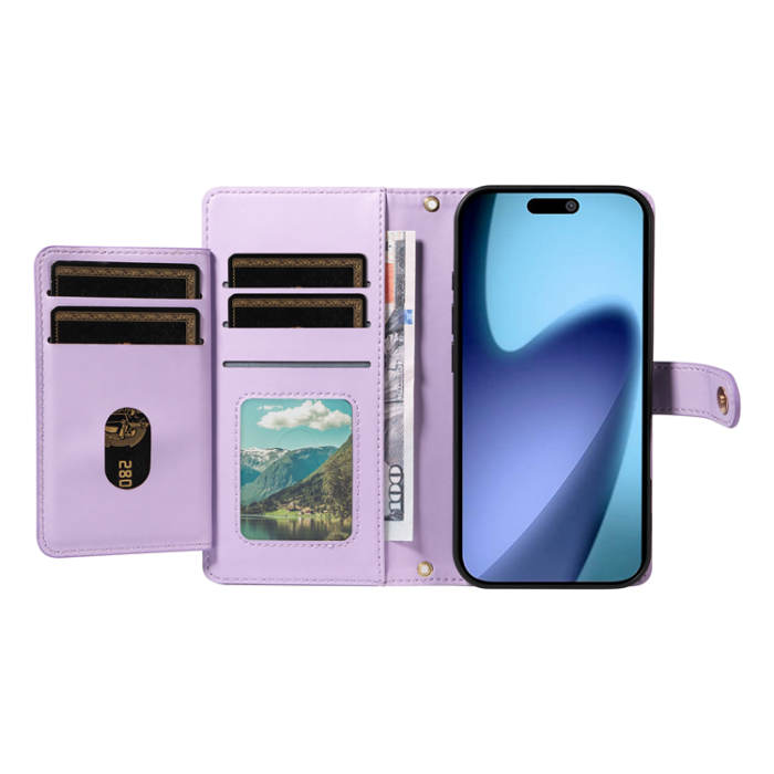 A-One Brand - iPhone Air Plånboksfodral Rhombus Läder - Lila