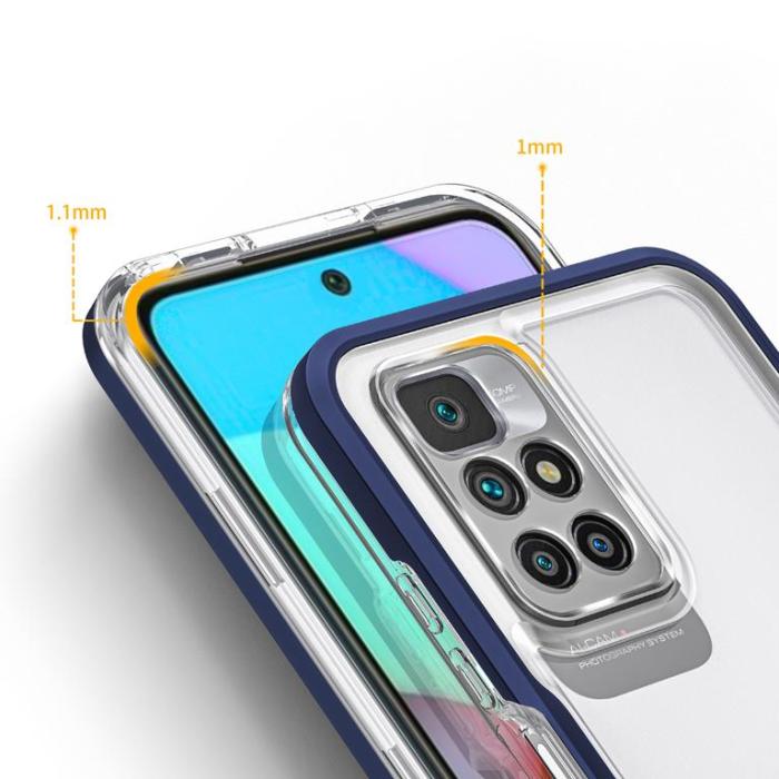 OEM - Xiaomi Redmi 10 4G (2021/2022) Skal Clear 3in1 - Blå