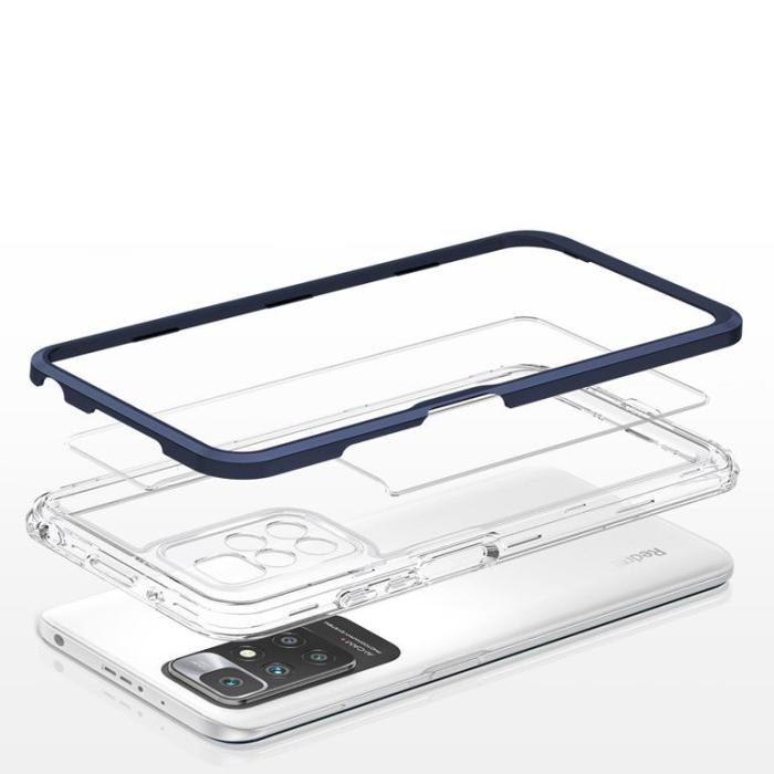 OEM - Xiaomi Redmi 10 4G (2021/2022) Skal Clear 3in1 - Blå