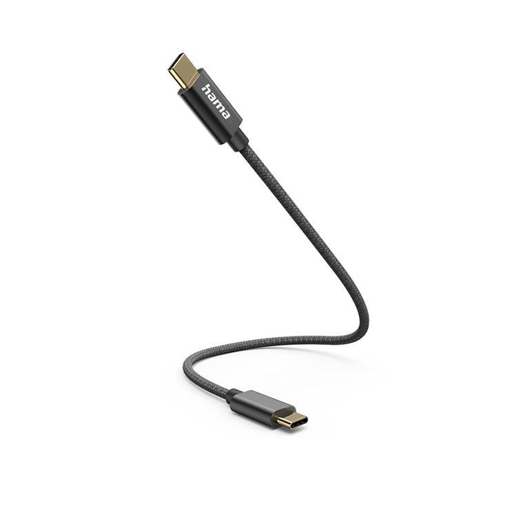 Hama USB-C till USB-C kabel 0.2m - Svart | 3541 | AlltMobil