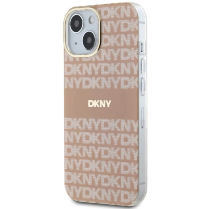 DKNY - DKNY iPhone 15/14/13 Mobilskal Magsafe IML Mono & Stripe - Rosa