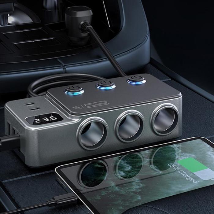 OEM - Billaddare 35W Snabbladdande med Cigarettändaradapter 120W 5 USB-portar