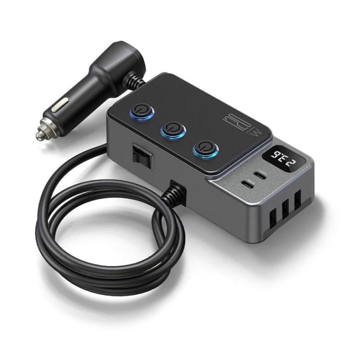 OEM - Billaddare 35W Snabbladdande med Cigarettändaradapter 120W 5 USB-portar
