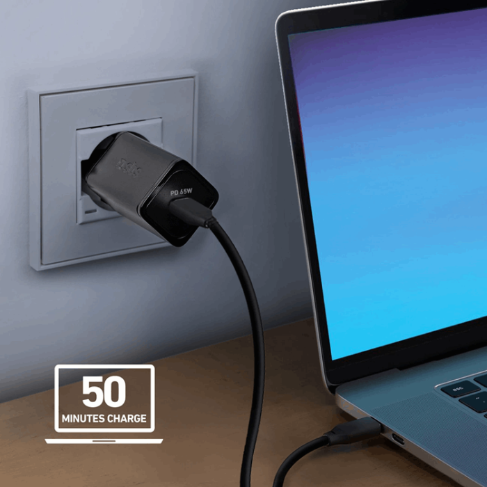 SBS - SBS Snabbladdare 65W GaN Power Delivery - Svart