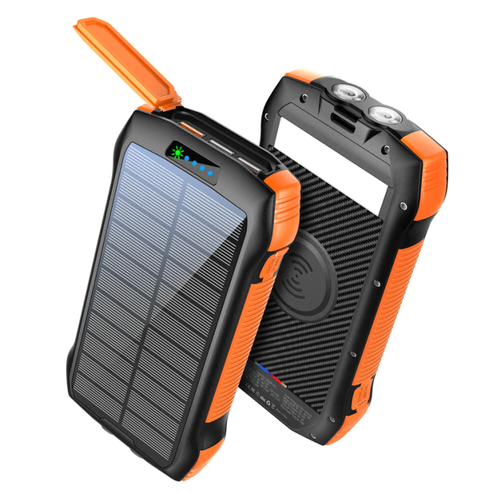 A-One Brand - Solcells powerbank - Trådlös laddning - PD/QC 30 - 33500 mAh