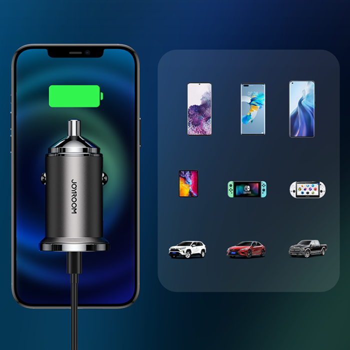 UTGATT1 - Joyroom Fast USB Billaddare 48W - Grå