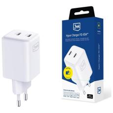 3MK - 3MK Snabbladdare 45W 2xUSB-C QC4+ PPS 2C Super Fast - Vit
