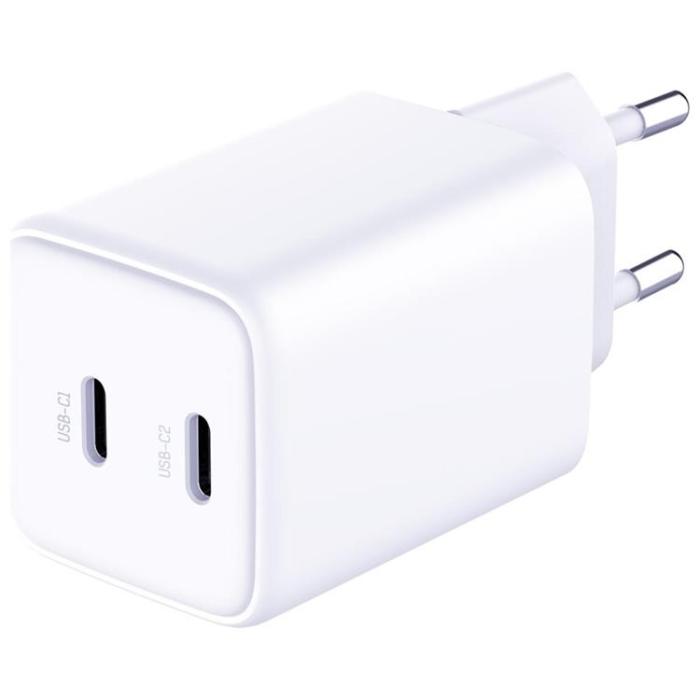 3MK - 3MK Snabbladdare 45W 2xUSB-C QC4+ PPS 2C Super Fast - Vit