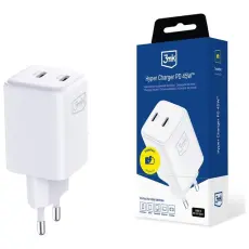3MK - 3MK Snabbladdare 45W 2xUSB-C QC4+ PPS 2C Super Fast - Vit